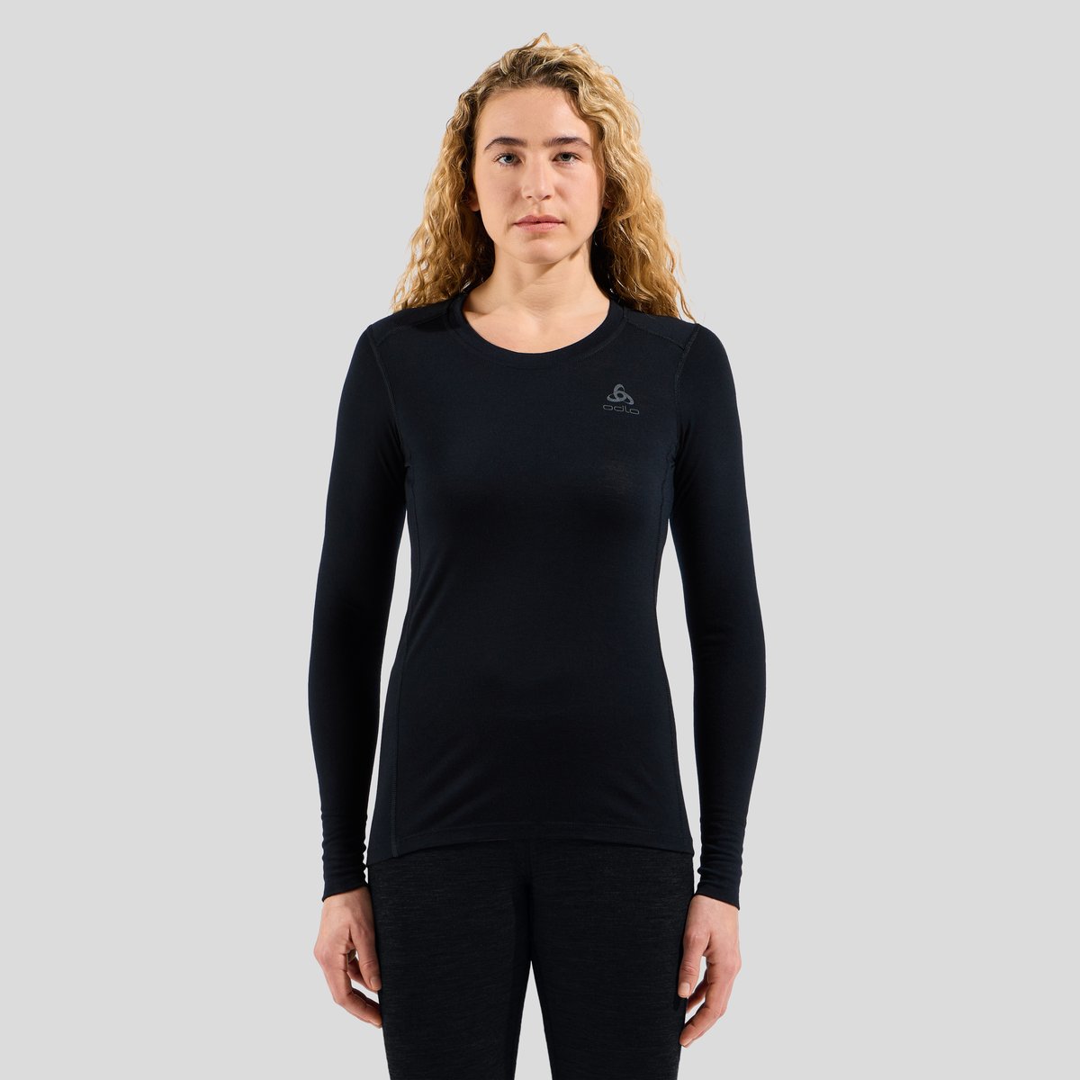 Odlo Womens Bl Top L/S Crew Neck 100 Merino Warm