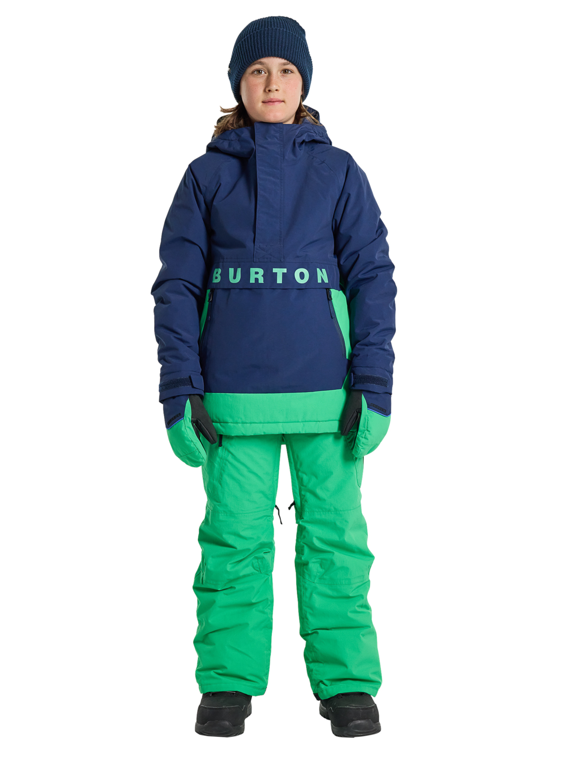 Burton Kids Frostner 2L Anorak Jacket 401_dress_blue_galaxy_green S