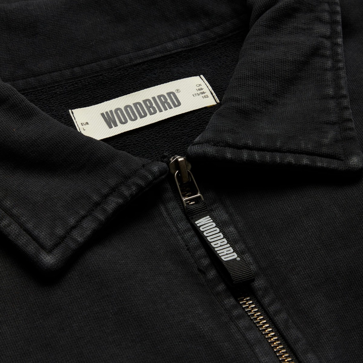 Woodbird Mens Loke Washed Zip Polo