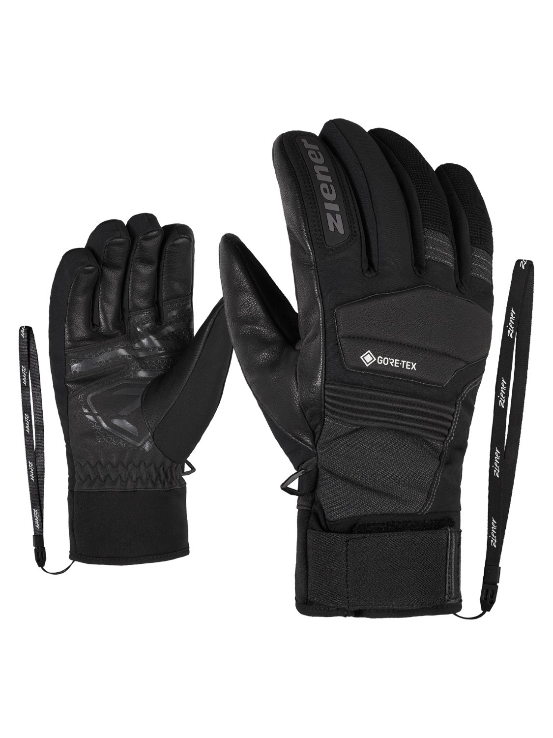 ZIENER Ski Handschuhe Gin GORETEX extra warm Primaloft schwarz 12 neu 