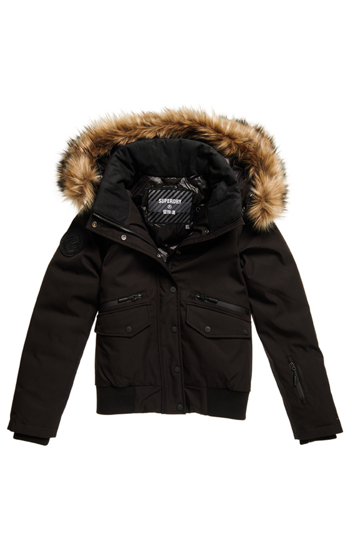 geluk Okkernoot Kan niet lezen of schrijven Superdry W Everest Down Snow Bomber | 02A Black | XL | 5059046216802