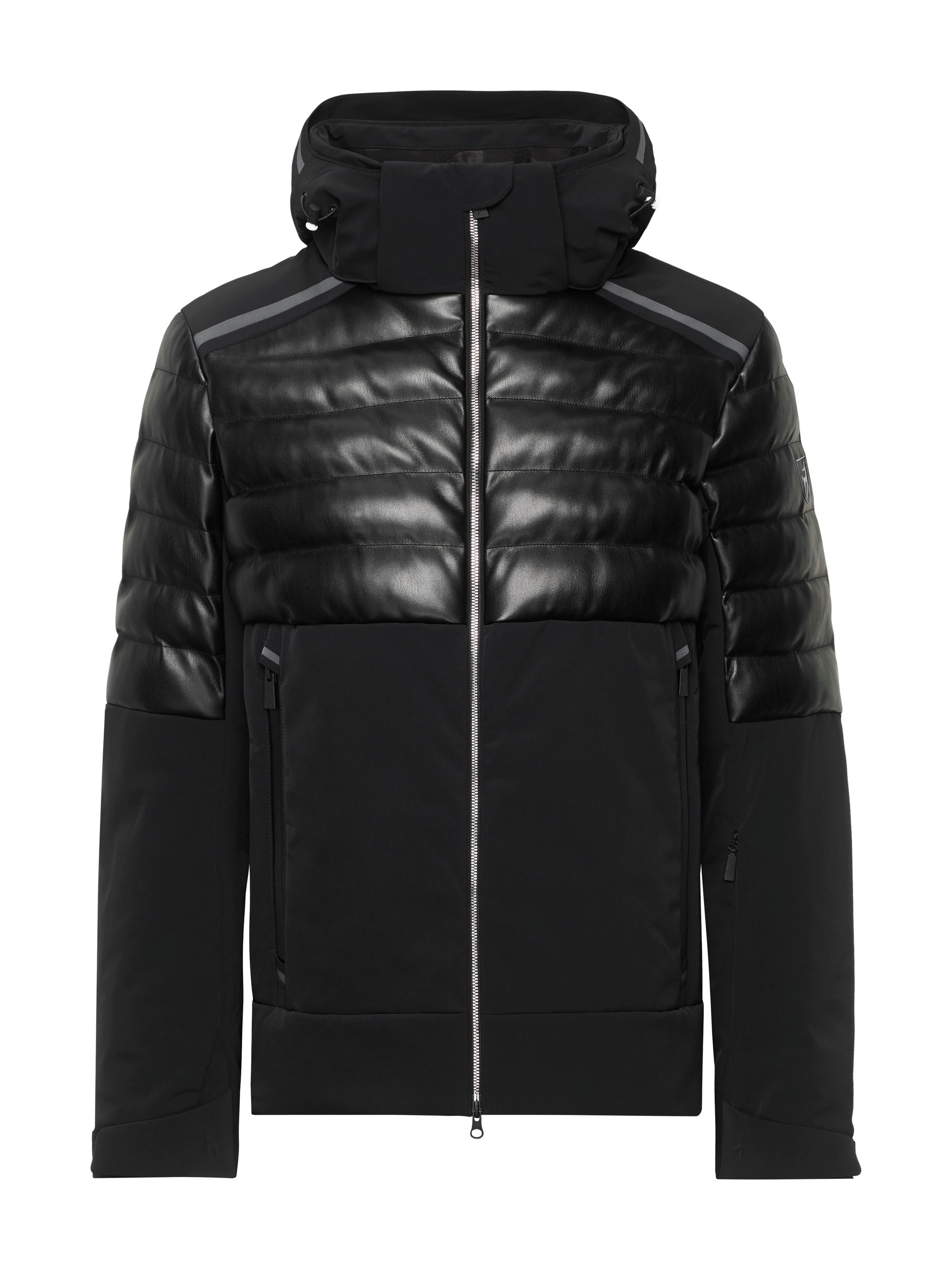Toni Sailer Mens Lorenz Faux Leather Ski Jacket 100 Black 54 4054376330281