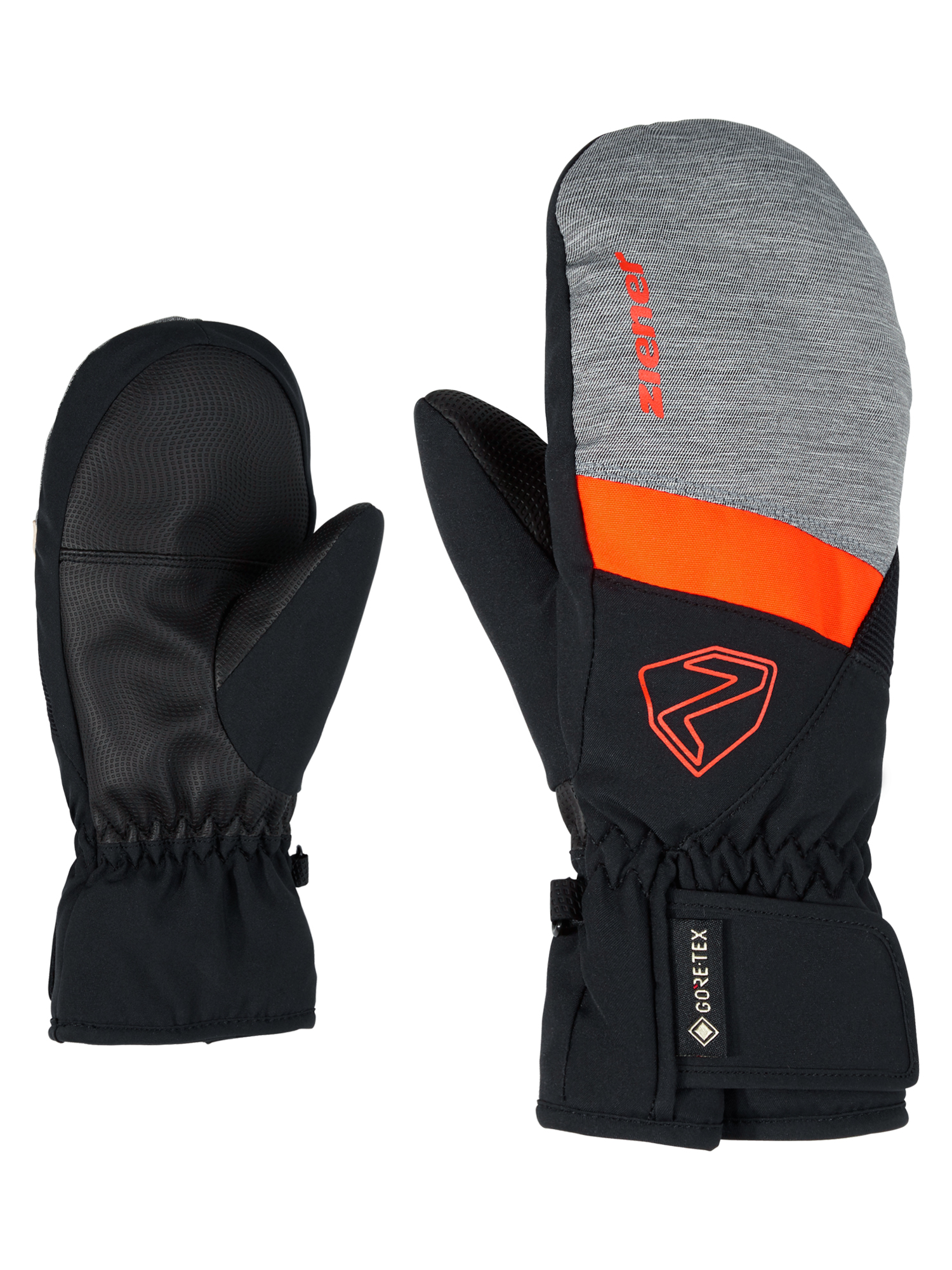 Ziener Levin GTX Mitten - Muffole Da Sci Bambini Con Gore-Tex, Impermeabili E Traspiranti, Nero/Grigio, Taglia 3.5
